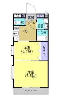 エクセル桜ヶ丘II【102号室】の間取り