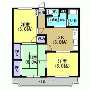 サングリーン永重B棟【102号室】の間取り