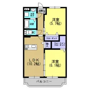 ラウレア中山【203号室】の間取り