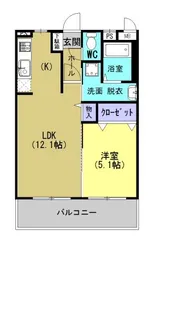 ヒルズ唐湊【401号室】の間取り