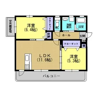 WINDY 紫原【101号室】の間取り