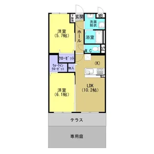 グロリオサ【102号室】の間取り