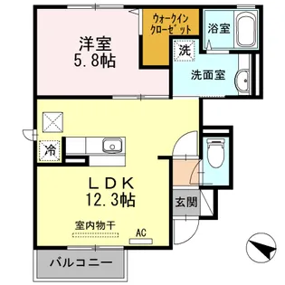 アベニール光【1階】の間取り