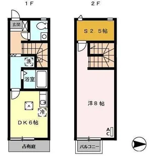 鹿児島県鹿児島市谷山中央6丁目【テラスハウス】の間取り