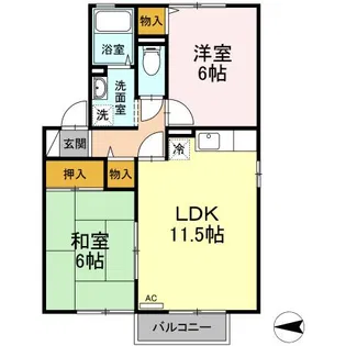 セジュールタイガー A棟【2階】の間取り