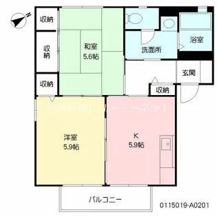 Southern.Q【201号室】の間取り