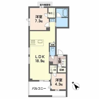 Refiant東谷山【303号室】の間取り