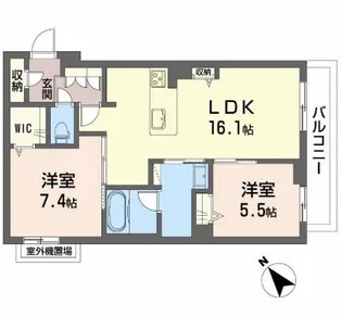 Refiant東谷山【202号室】の間取り