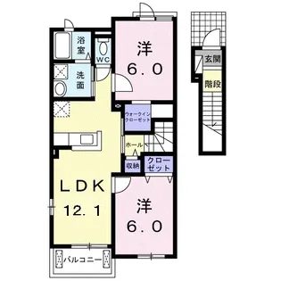 セイバリー B【2階】の間取り