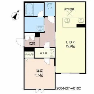 アトリエール宇宿【102号室】の間取り