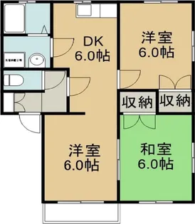 サニーガーデンB棟【202号室】の間取り