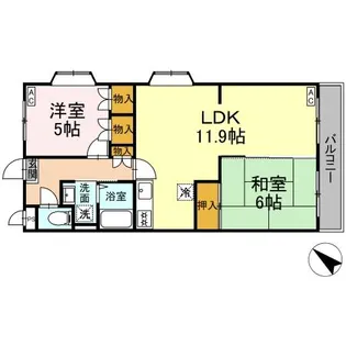 パティオス宇宿 B棟【2階】の間取り