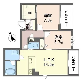 エリーズコート 宇宿【2階】の間取り