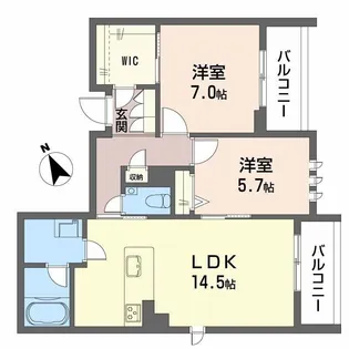 エリーズコート 宇宿【3階】の間取り