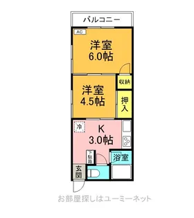 スカイコーポ日之出【3階】の間取り