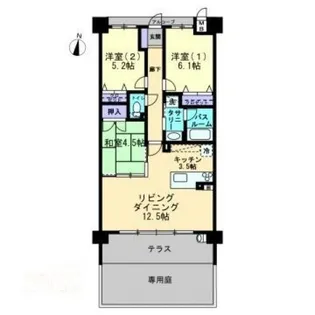 アルファスマート谷山【104号室】の間取り