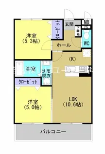 オーラルバレー坂之上【3階】の間取り