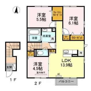 ソシアメゾン中山【2階】の間取り