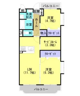Y Kストーク【201号室】の間取り