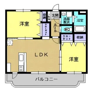 αグリーン中央【101号室】の間取り