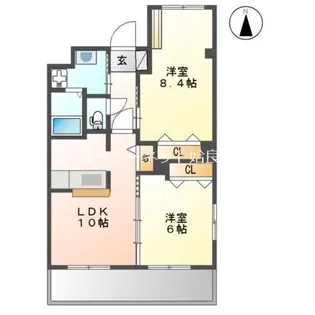 サザンクロス【201号室】の間取り