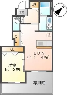 フォレスト姫城【1階】の間取り