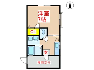 パールハイツ B棟【2階】の間取り