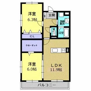 アムールレスペ【106号室】の間取り