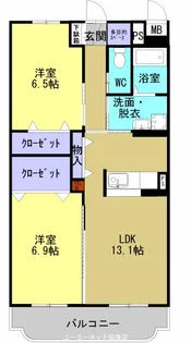 パインウェーブ香月【102号室】の間取り