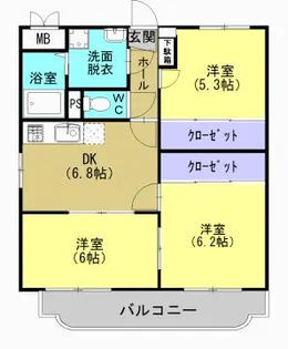 鹿児島県姶良市平松【マンション】の間取り