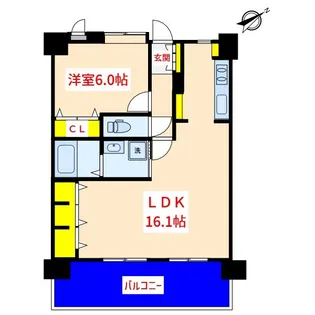 コアマンション国分ネクステージ【9階】の間取り