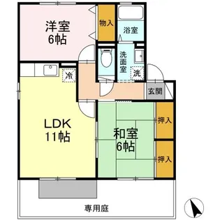 ハイツ リリー B棟【1階】の間取り