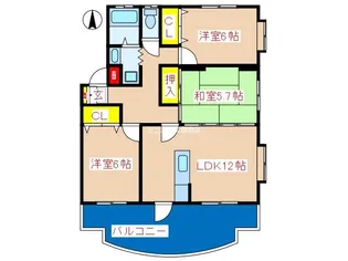 ヴェルドミールT3【3階】の間取り