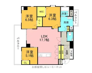 ラ・シック四季美【1階】の間取り