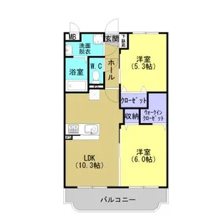 鹿児島県姶良市西餅田【マンション】の間取り