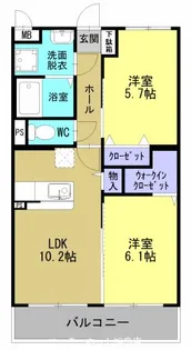 鹿児島県姶良市平松【マンション】の間取り