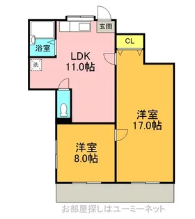 レジデンスナカオ A棟【101号室】の間取り