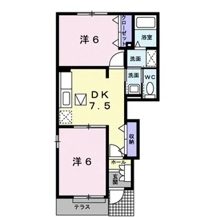 メリーハウス・ひまわりA【1階】の間取り