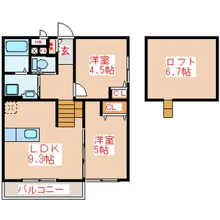 spazio東郷【102号室】の間取り