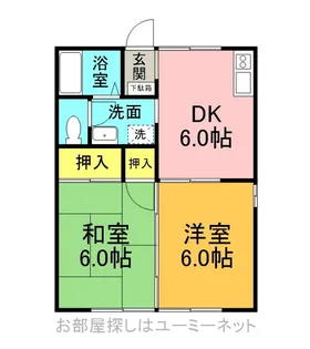 プレジール・朝陽【1階】の間取り