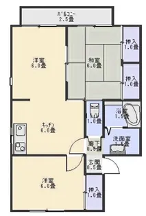 セジュール城山【102号室】の間取り