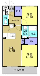 N Garden【106号室】の間取り