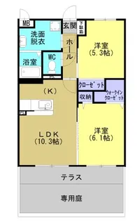 サンシャインMIYABI【103号室】の間取り