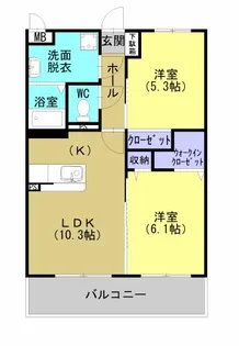 サンシャインMIYABI【201号室】の間取り