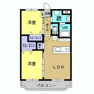 エステート姶良【3階】の間取り
