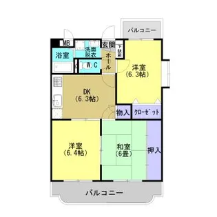 アヴェニューさくら【3階】の間取り