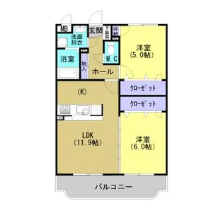 コンフォート姶良【308号室】の間取り