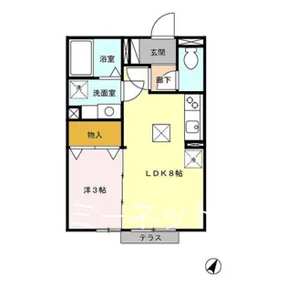 モナリエビューティー【1階】の間取り