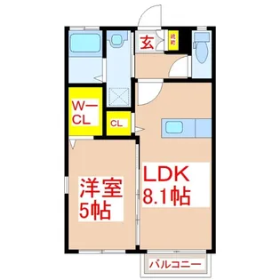 グランドステージ木田E棟【201号室】の間取り