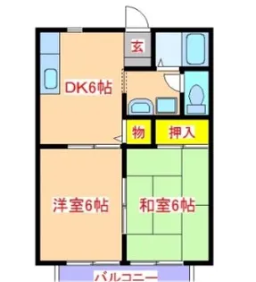 グランシャリオB【202号室】の間取り